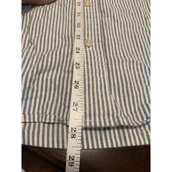Abercrombie & Fitch Stripe Cotton Muscle Strip Button Down Shirt Size XL - Picture 6 of 8